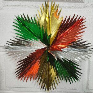 Vintage MCM Foil Mylar Fold Out Christmas Decoration